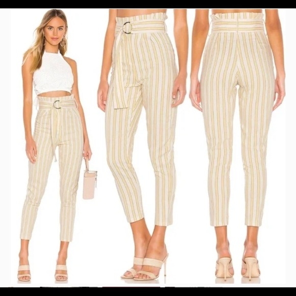 Tularosa Greyson Pant Ivy Yellow Striped Sz M - Picture 1 of 14